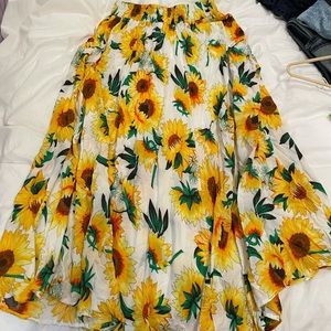 Sunflower midi skirt